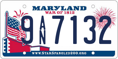 MD license plate 9AN7132