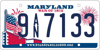 MD license plate 9AN7133