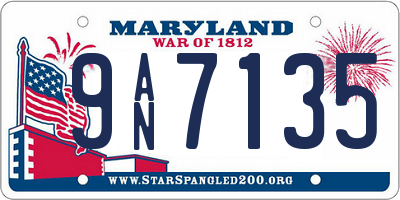 MD license plate 9AN7135
