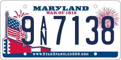 MD license plate 9AN7138