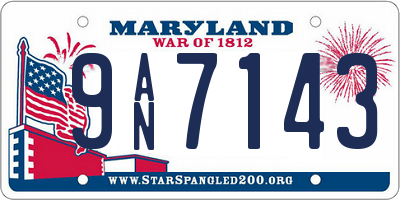 MD license plate 9AN7143