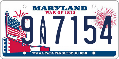 MD license plate 9AN7154