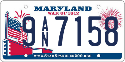 MD license plate 9AN7158