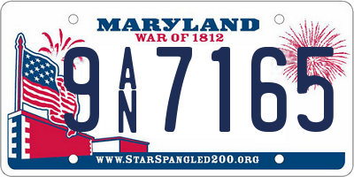 MD license plate 9AN7165