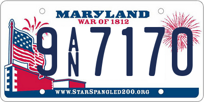MD license plate 9AN7170