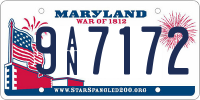 MD license plate 9AN7172