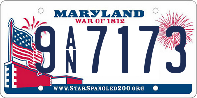 MD license plate 9AN7173