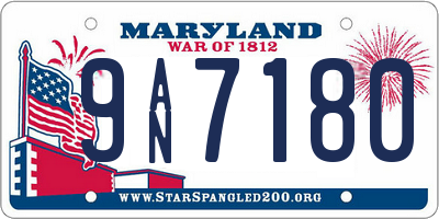 MD license plate 9AN7180