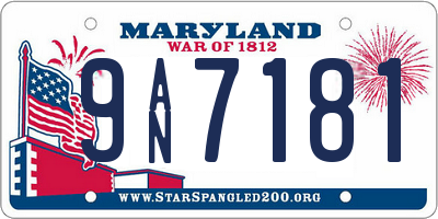 MD license plate 9AN7181
