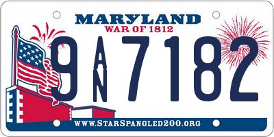 MD license plate 9AN7182