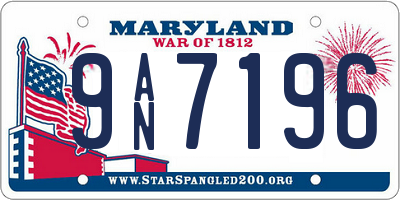 MD license plate 9AN7196