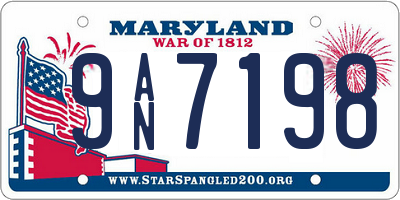 MD license plate 9AN7198