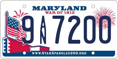 MD license plate 9AN7200