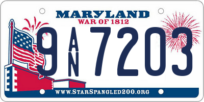 MD license plate 9AN7203