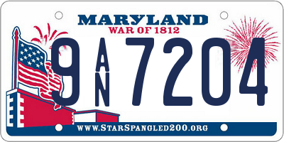 MD license plate 9AN7204