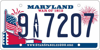 MD license plate 9AN7207