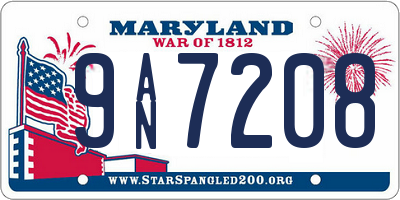 MD license plate 9AN7208