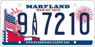 MD license plate 9AN7210