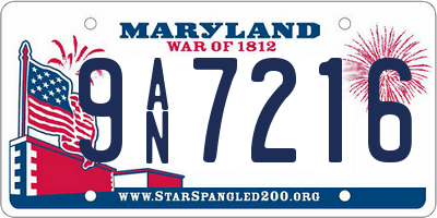 MD license plate 9AN7216