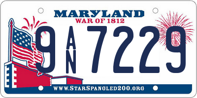 MD license plate 9AN7229