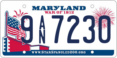MD license plate 9AN7230