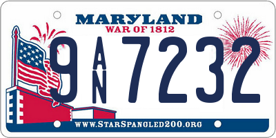 MD license plate 9AN7232