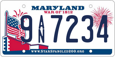 MD license plate 9AN7234