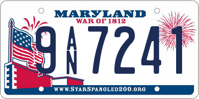MD license plate 9AN7241