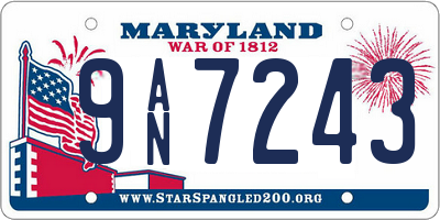 MD license plate 9AN7243