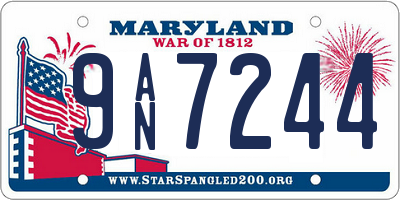 MD license plate 9AN7244