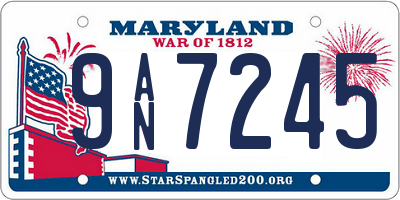 MD license plate 9AN7245