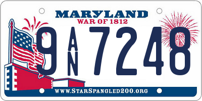 MD license plate 9AN7248