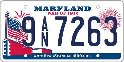 MD license plate 9AN7263
