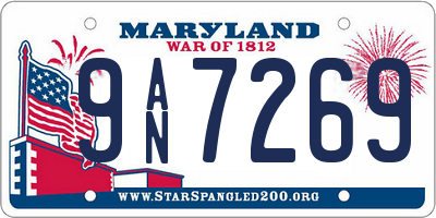 MD license plate 9AN7269