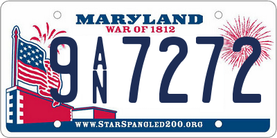 MD license plate 9AN7272