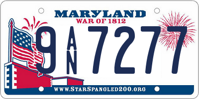 MD license plate 9AN7277