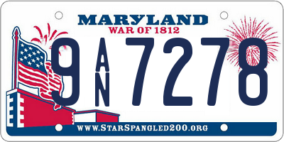 MD license plate 9AN7278