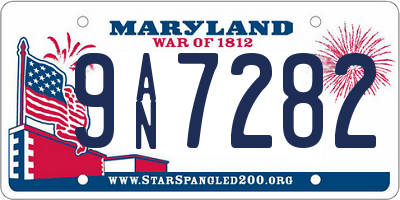 MD license plate 9AN7282