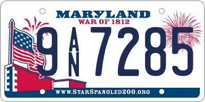 MD license plate 9AN7285