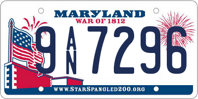 MD license plate 9AN7296