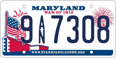 MD license plate 9AN7308