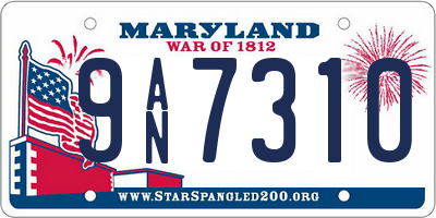 MD license plate 9AN7310