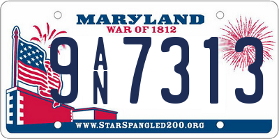 MD license plate 9AN7313