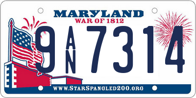 MD license plate 9AN7314