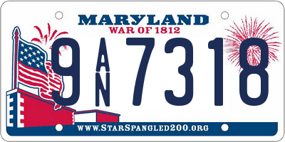 MD license plate 9AN7318