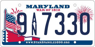 MD license plate 9AN7330
