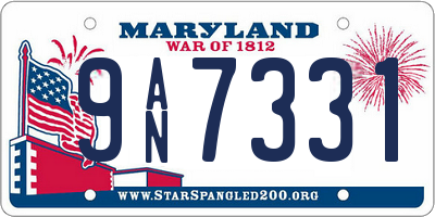 MD license plate 9AN7331