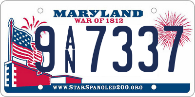 MD license plate 9AN7337