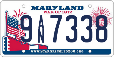 MD license plate 9AN7338