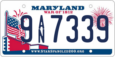 MD license plate 9AN7339
